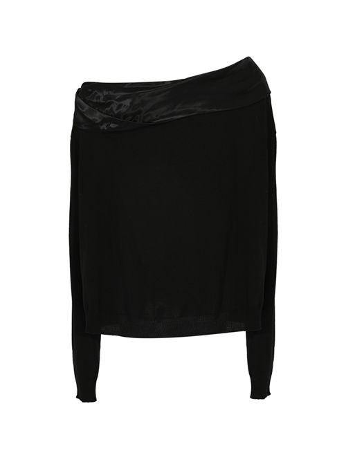 Maglione in lana con scollo in satin ALBERTA FERRETTI | A0923 66060555